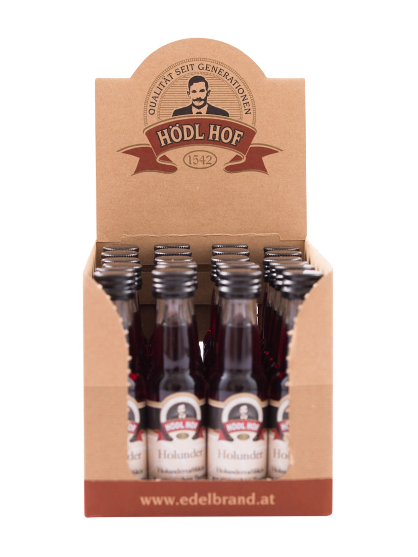 Hödl Hof Holunder Likör | 20% Vol. | 24 x 0,02l Mini Box